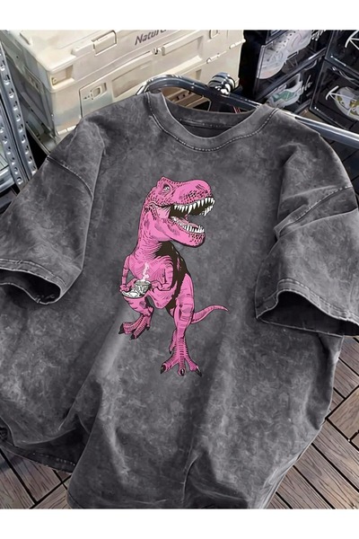 ZEMLİYA Μπλουζάκι με στάμπα, κορυφαίας ποιότητας, vintage πλυμένο, στυλ δρόμο...