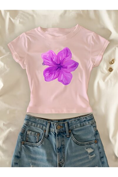 Toum Ζώνη Ανδρική Ρετρό Μπλούζα με Λουλούδια Κοντό