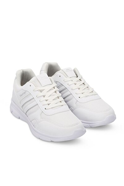 Slazenger حذاء رياضي برباط، مريح للاستخدام اليومي، خفيف الوزن، أبيض اللون