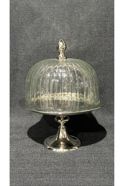 Mikasa Moor Silver Glass Cake Stand 25X30Cm