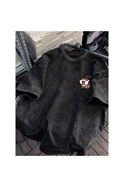 ZEMLİYA Μπλουζάκι με στάμπα, κορυφαίας ποιότητας, vintage πλυμένο, στυλ δρόμο...