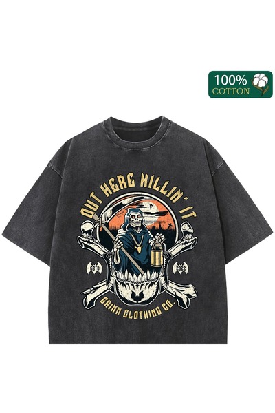 bellanova Μπλουζάκι με στάμπα, κορυφαίας ποιότητας, vintage πλυμένο, στυλ δρό...