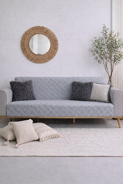 Shopyteks Κάλυμμα καναπέ από σενίλ 170x210 Μοντέρνο με σχέδιο μπακλαβά, φιλικ...