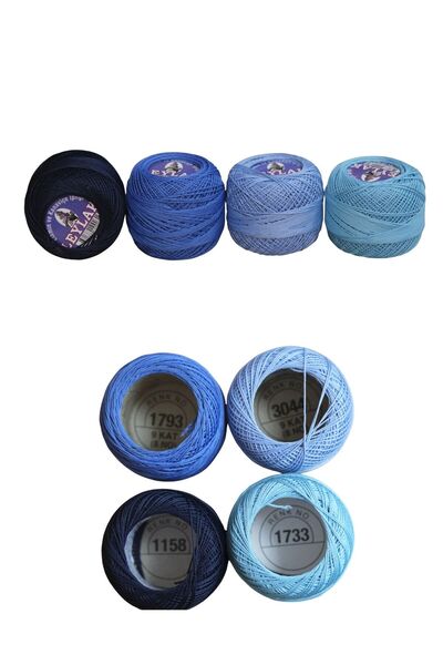 Leylak SUNİ İPEK 9 KAT 8 NO ETAMİN KANAVİÇE İPLİĞİ NAKIŞ İPİ 4'LÜ KARIŞIK PAKET