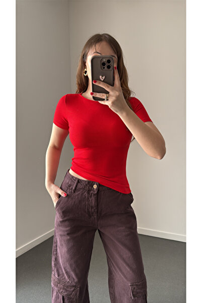 Narferita Judy Oval Yaka Yumuşak Likralı Body