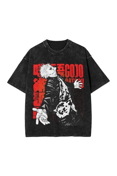 Mella&Co Anime Oversize T-Shirt - Anthracite Vintage Washed - 100% Cotton