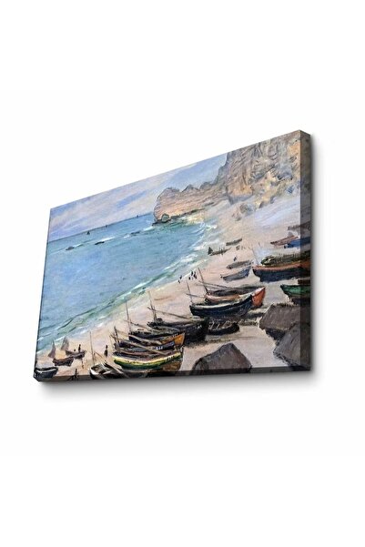 OEM Tablou decorativ Re-Bloom, model Barci la Etretat, pânză/lemn, multicolor...