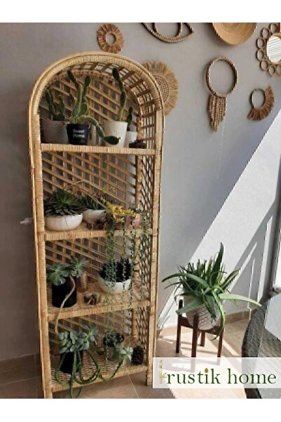 Saule El Yapımı Hasır Banyo Mutfak Balkon Teras Salon Banyo Rafı Kitaplık Çiç...