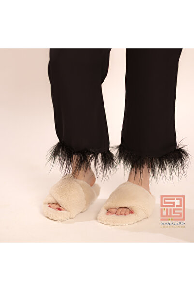 Dakakeen Concept Beige Fur Slippers Size 39 – Soft Plush Lining, Warm & Comfo...