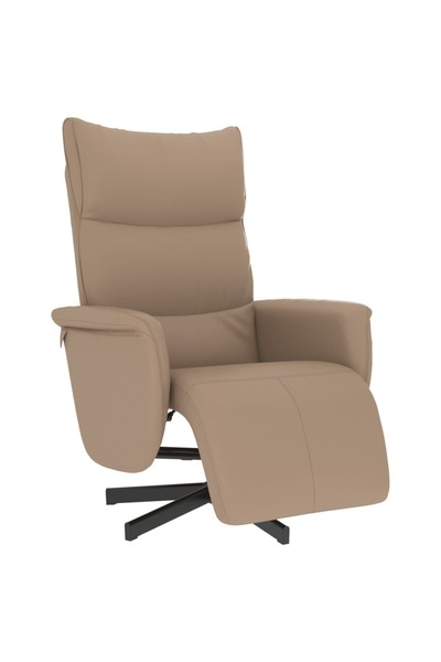 vidaxl Fotoliu rabatabil cu suport picioare cappuccino piele ecologică