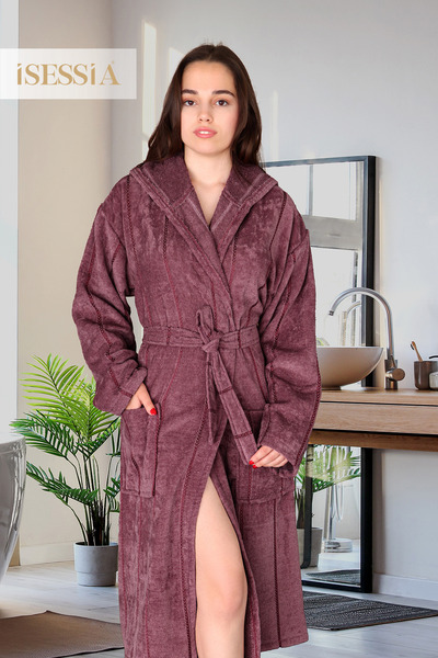 Isessia Μίλα Βαμβακερό Μπουρνούζι με Κουκούλα |   Γυναίκες & Άνδρες |   Μαλακ...