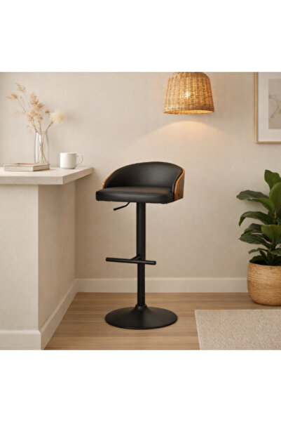 Palma homez Modern Leather and Wood Bar Chair