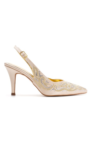 La Vivien Women's Stylish Patterned Special Edition Pointed Toe Open Back Eve...