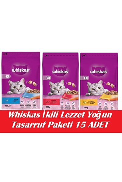 Whiskas İkili Lezzet Yoğun Tasarruf Paketi 15 Adet
