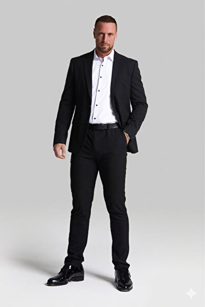 GustmanModa Black Slim Fit Suit