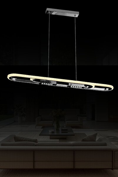 RONİSU AYDINLATMA Oriana Beam Lüks Modern Yatay Oval 100 cm Led Yemek Masası ...