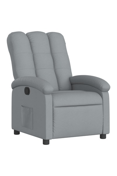 vidaxl Fotoliu rabatabil, gri deschis, material textil