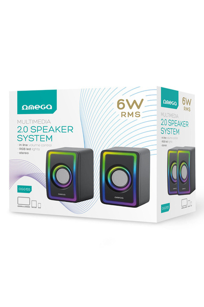 Omega ΣΤΕΡΕΟΦΩΝΙΚΑ ΗΧΕΙΑ 2.0 6W RMS RGB USB 3.5MM