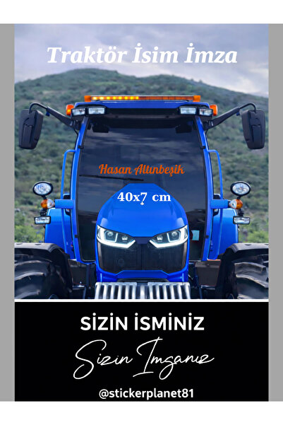 AlpiLeo Stickerplanet81 Kişiye Özel İsim İmzalı Traktör Ön Cam Yazısı Sticker...