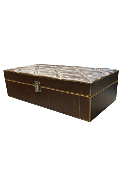 STAND MARKET Robert Taylor Premium Pull-Up Leather 12-Piece Watch Box - Geome...
