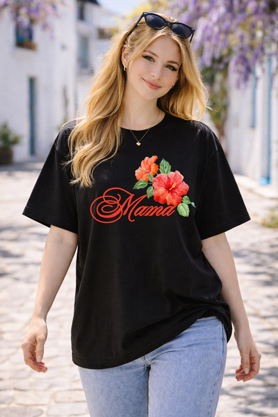FANA Women's Cotton Wide Cut Tropical Floral Printed - Best Mother Ever Writt...