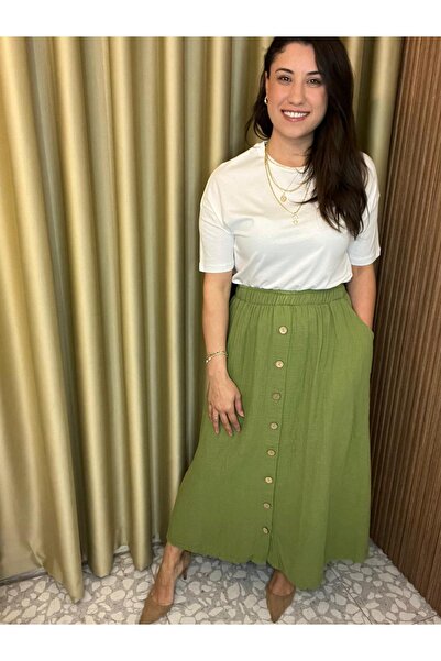 MU&ME BOUTİQUE Muslim Skirt with Button Detail