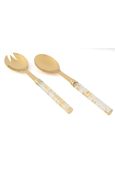 Mikasa Moor Gold Epoxy Salad Serving Set