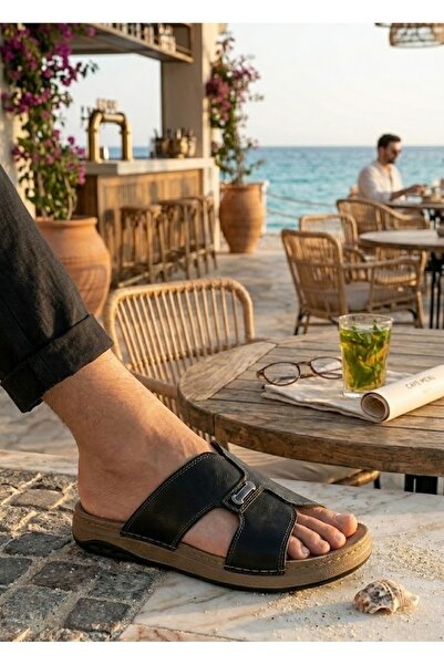 Relaxa Erkek Terlik, Ortopedik, Günlük Terlik, Ev Dışarı Terlik, Rahat Taban