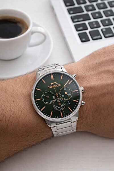 Slazenger Men's Wristwatch Stylish Suitable for Daily Use 10 Atm Green Dial S...