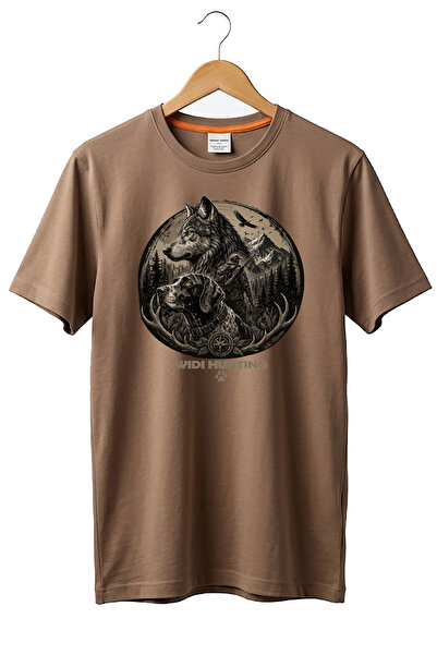 WİDİ T-Shirt - Καφέ - Κανονική εφαρμογή