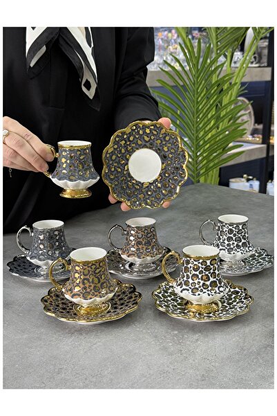 Doğudeko Luxury Porcelain Ilow 6-Piece Cup Set