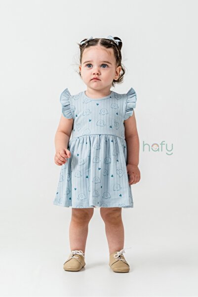 HAFY BABY فستان بناتي صيفي مزين بالكشكشة ونقش الفيل، فستان للأطفال الرضع