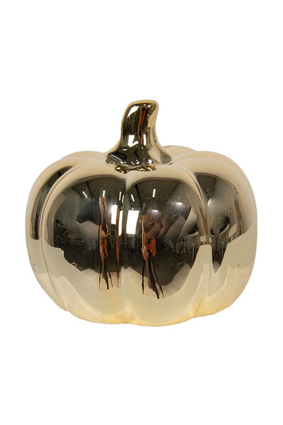 Clayre & Eef Χρυσή Διακοσμητική Κολοκύθα 9x8 εκ.