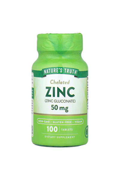 Nature's Truth Zinc Chelated 50 mg, 100 Tablets