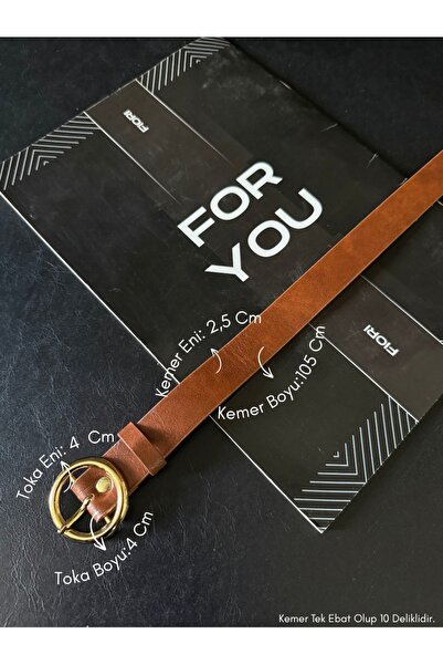 Fiori Women's Trouser Belt, Jacket Belt, Dress Belt, Shirt Belt with Round Bu...
