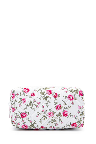 minebag ZC263 Υφασμάτινη Γυναικεία Τσάντα Μακιγιάζ Κόκκινο Λουλούδι