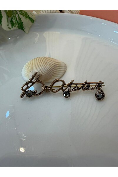MARKAZİT TAŞLI BRONZ KEMAL ATATÜRK BROŞ ( EN 5.1 CM )
