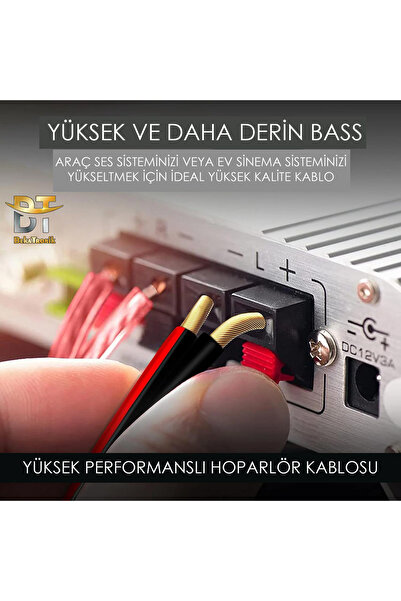 BekaTronik 2x0.75 Elektrik Hoparlör Kordon Kablosu 100 Metre Siyah