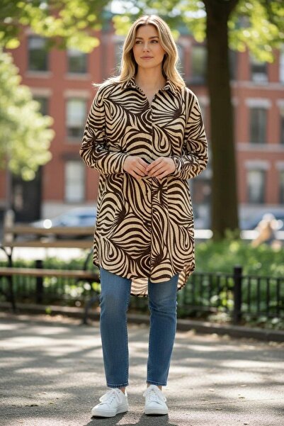 VETRE Women's Plus Size Long Viscose Shirt