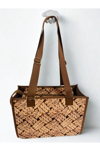 MORA BAG Carrying Bag - Wicker Pattern / Mocha Brown