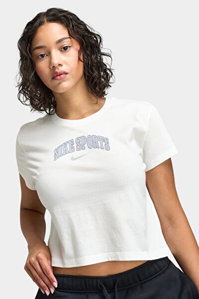 Nike Tricou de damă cu mânecă scurtă, alb
