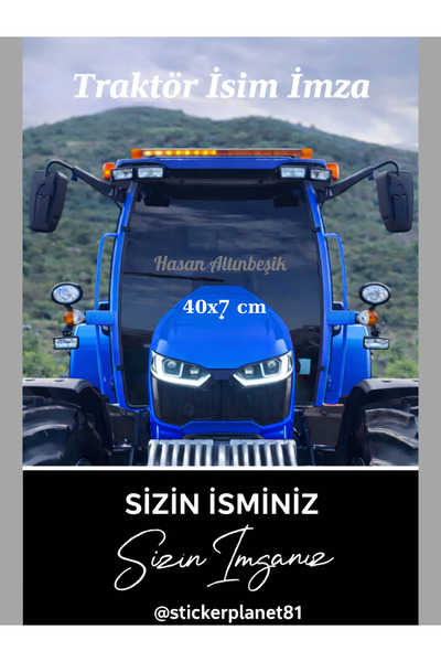 AlpiLeo Stickerplanet81 Kişiye Özel İsim İmzalı Traktör Ön Cam Yazısı Sticker...