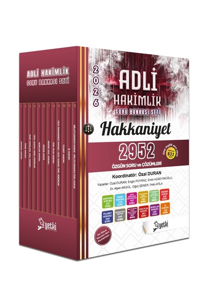 Yetki Yayıncılık 2026 Hakkaniyet Adli Hakimlik Soru Bankası Seti