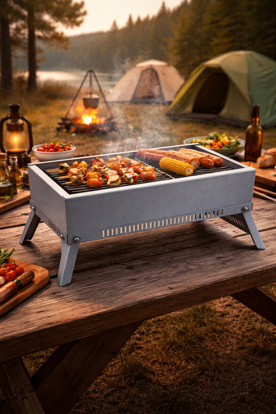 STEELFIRE Kişiye Özel Portatif Katlanır Mangal Kamp Piknik Izgara Taşınabilir