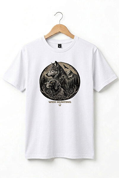 WİDİ Μπλουζάκι με θέμα το Hunting Kurt και το Hunting Dog, 100% βαμβακερό, κα...