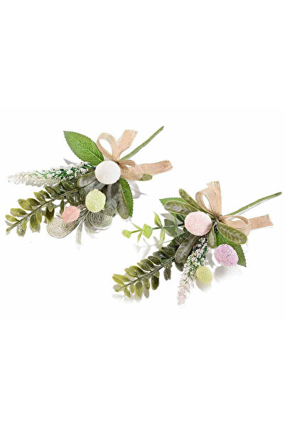 Decorer Σετ 2 τεχνητών κλαδιών με πασχαλινά αυγά 24 εκ.