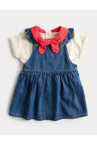 Marks & Spencer Pamuklu Denim Elbise Takım