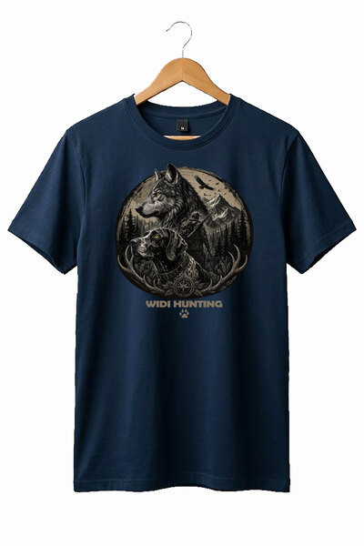 WİDİ Μπλουζάκι με θέμα το Hunting Kurt και το Hunting Dog, 100% βαμβακερό, κα...