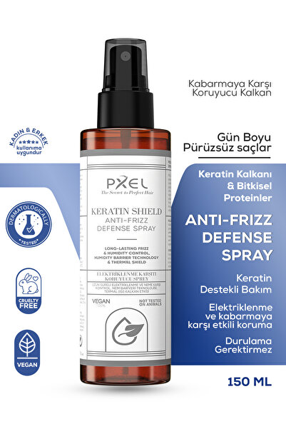 PXEL Keratin Shield Anti-Frizz Defense Spray 150 ML | Elektriklenmeye Karşı K...