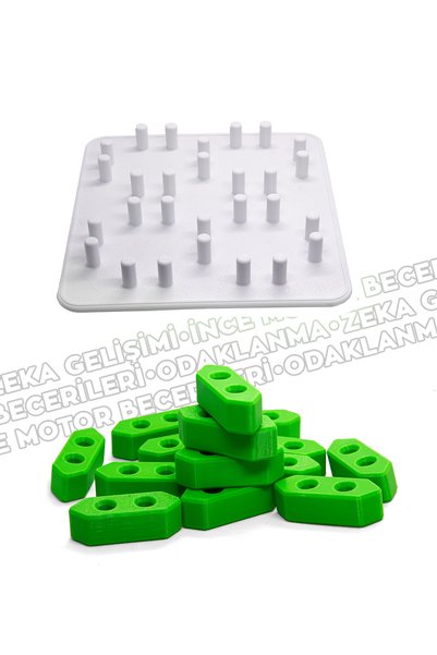 MARRGOS Montessori Educational Insert-Remove Blocks – Number Learning Game – Intelligence Enhancer – Fine Motor Skill Toy – Kids Activity Set – Green